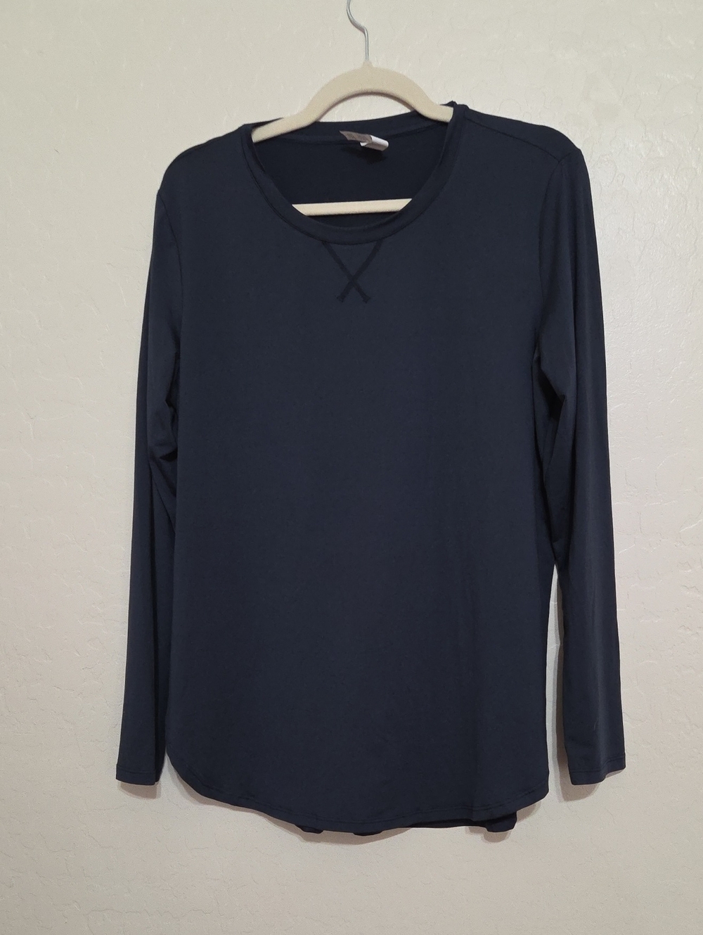 Women's Long Sleeve Crewneck Top - Navy
